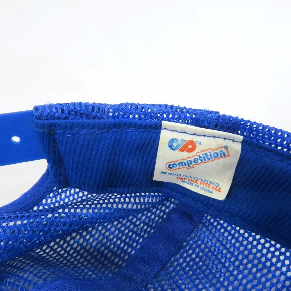 JC Penney Rope Hat Trucker Style Blue White Mesh One Size Snapback 1980s
